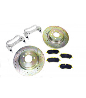 Kit de frenos, Actualización de freno de 325 mm a 345 mm con pastillas Terrafirma y discos perforados y ventilados.- TF638