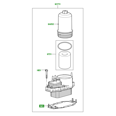 Junta enfriador de aceite - 1356789