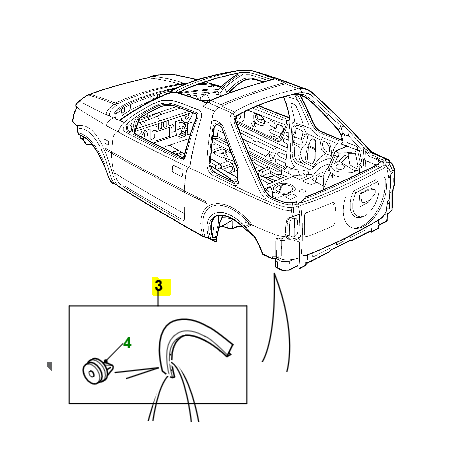 Moldura del paso de rueda trasero derecho - DFK500040PMA