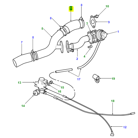Tubo recirculacion gases de escape - ERR3580
