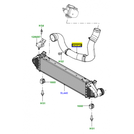 Manguito intercooler a colector - LR066429GEN