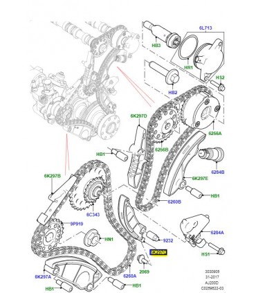 Palanca tensora cadena de distribución - LR124262GEN