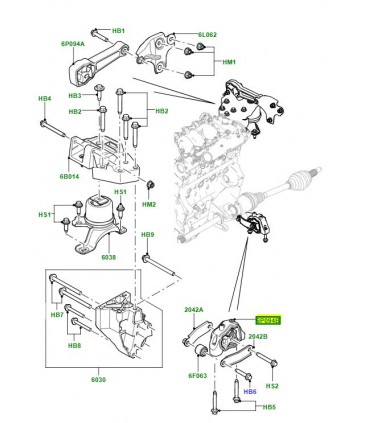 Soporte motor inferior - LR039527